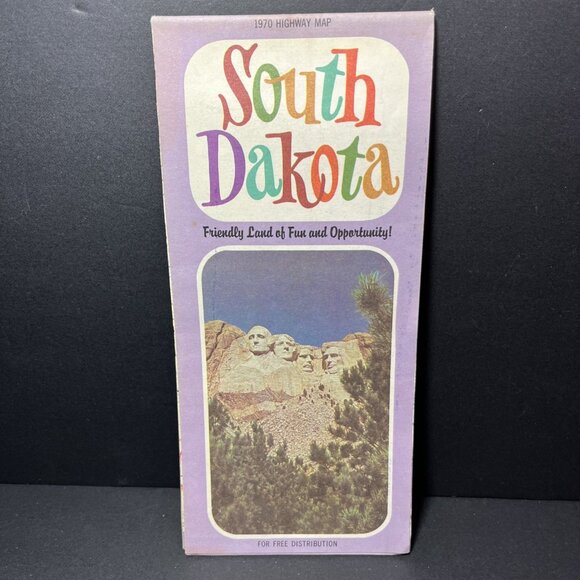 VTG. 1970 Highway Map South Dakota Smack Dab On The Old West Trail USA - Picture 2 of 8
